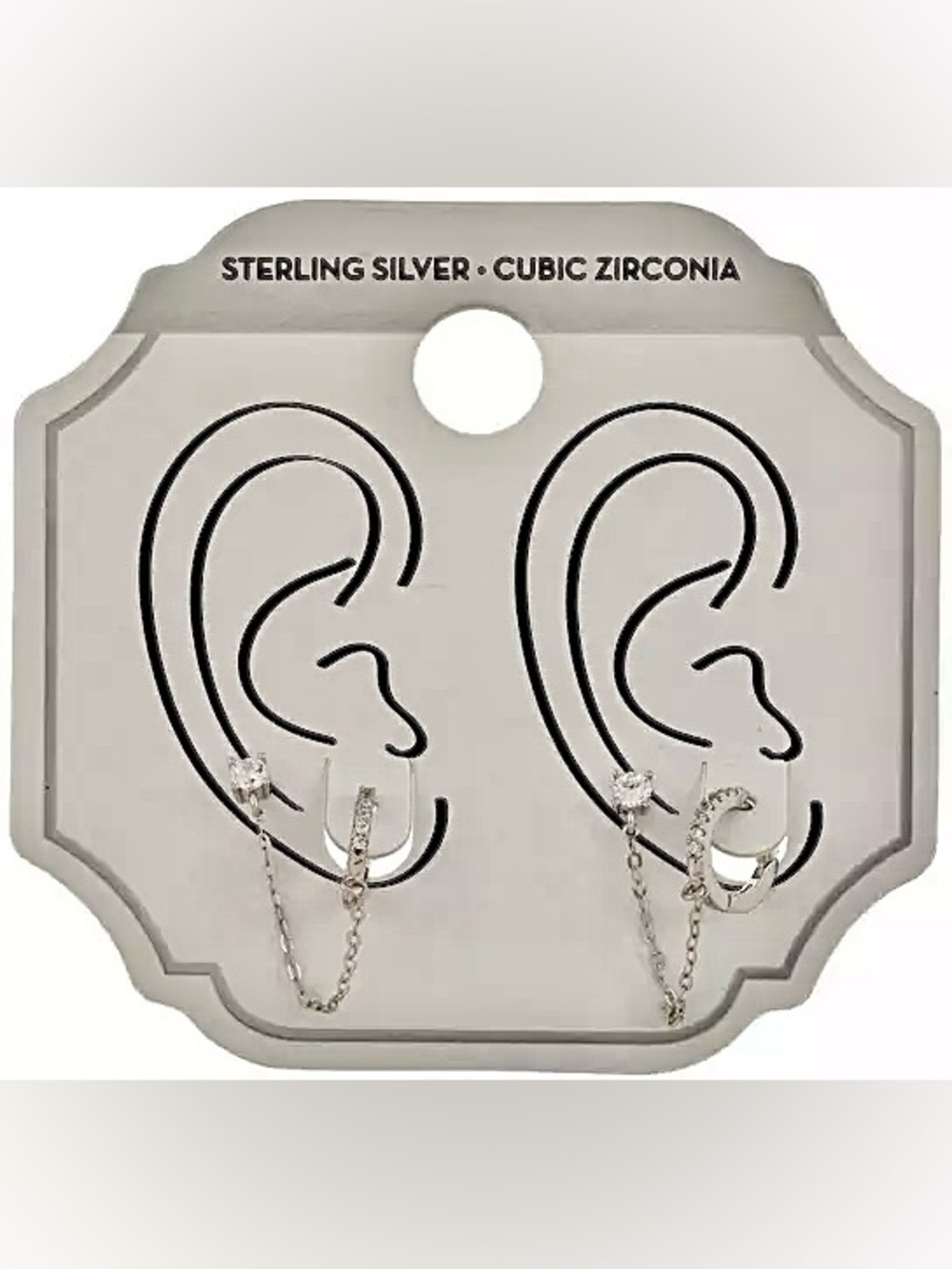 Sterling Silver Chain & Hoop Earrings